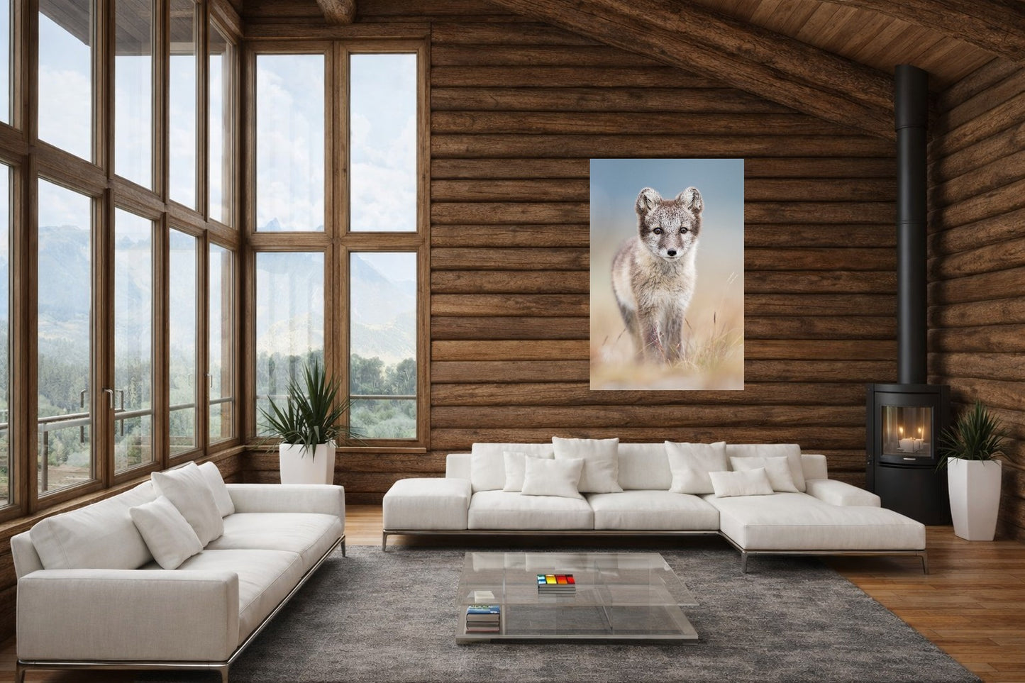 Portrett fjellrevvalp